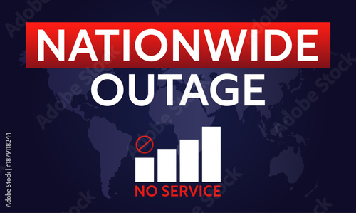 Nationwide outage alert. No service signal icon.