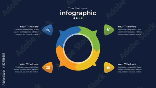 Data Visualization: An abstract infographic graphic, showcasing data in a visually appealing and organized manner, perfect for presentations.