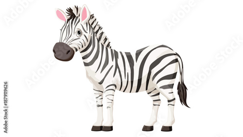 Adorable Cartoon Zebra on White Background - Vector Illustration for Graphic Design Projects