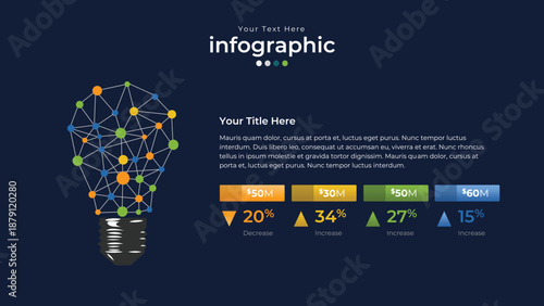Data Visualization: An abstract infographic graphic, showcasing data in a visually appealing and organized manner, perfect for presentations.