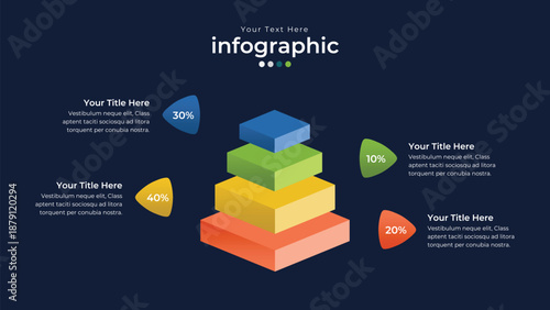 Data Visualization: An abstract infographic graphic, showcasing data in a visually appealing and organized manner, perfect for presentations.