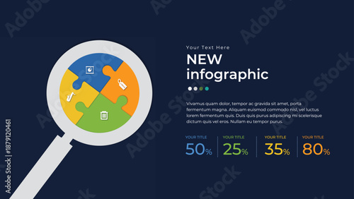 Data Visualization: An abstract infographic graphic, showcasing data in a visually appealing and organized manner, perfect for presentations.