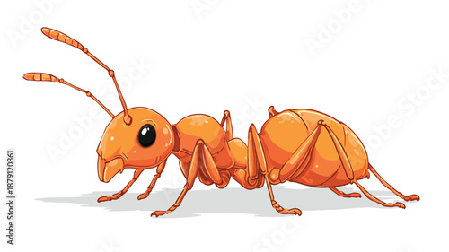 Playful Ant Cartoon Vector Illustration - White Background