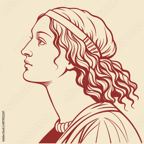 Elegant woman s profile portrait in a vintage style a striking artistic silhouette