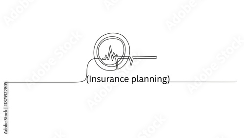 Insurance planning concept with heart rate line illustration  