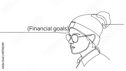 Outline of a person thinking about financial goals  