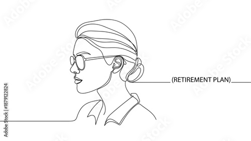 Woman with glasses thinking about financial retirement plan  