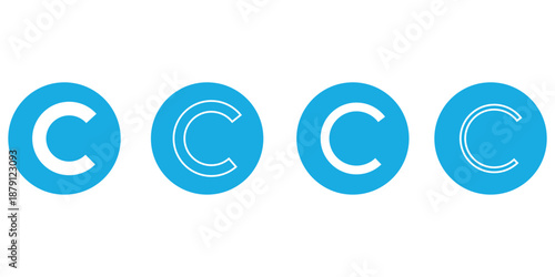 Copyright icon Lineal Style Vector Illustration. Vector symbol pictogram