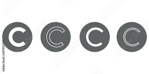 Copyright icon Lineal Style Vector Illustration. Vector symbol pictogram
