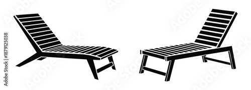 Modern outdoor lounge chairs in sleek black finish