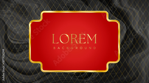 Red Gold Christmas red price tag. Vintage luxury frame