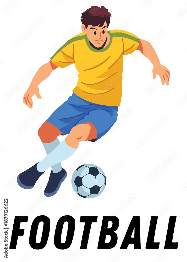 Obraz premium Football Player Illustration – Soccer Sport Activity Graphic