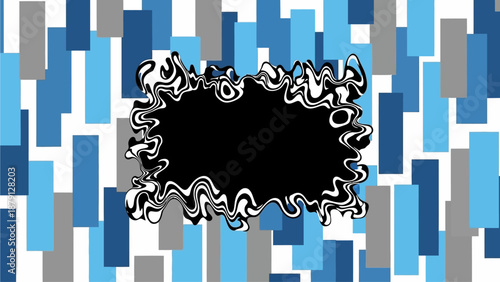 Dynamic abstract illustration of viuctor surrounded by vibrant blue and grey geometric pattern