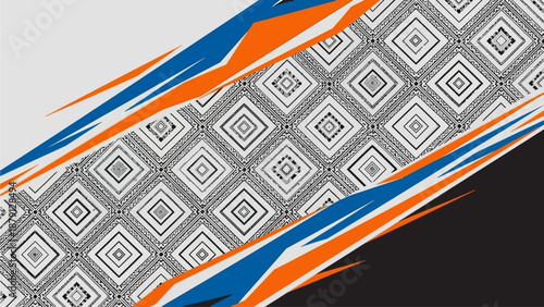 Dynamic pattern with geometric shapes and vibrant colors in abstract composition