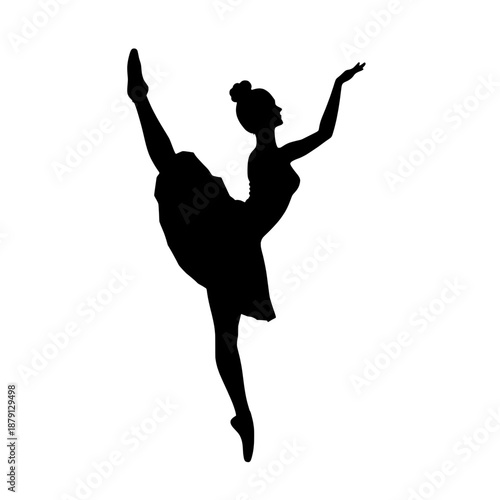 Ballerina in Arabesque Position Silhouette