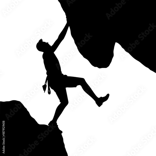 Climber Silhouette: Upward Reach