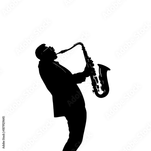 Cool Jazz Saxophone Player Silhouette