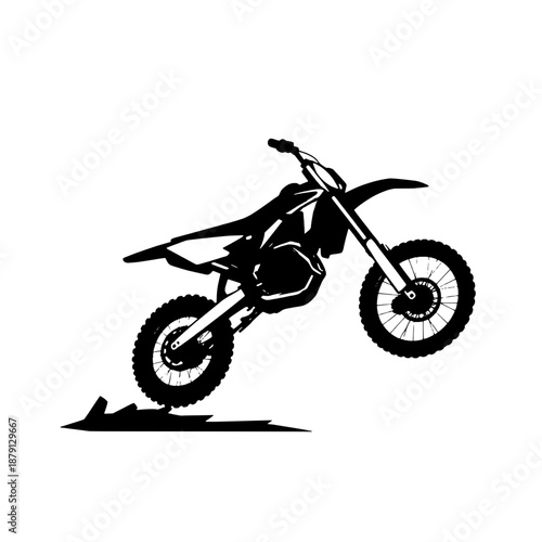 Dirt Bike Wheelie Silhouette Vector