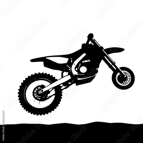 Dirt Bike Wheelie Silhouette