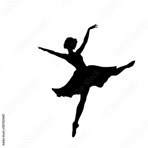 Dynamic Ballet Arabesque Silhouette