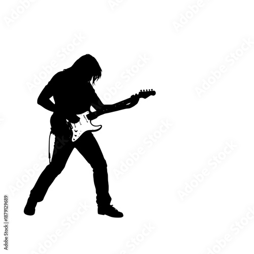 Dynamic Guitarist Silhouette