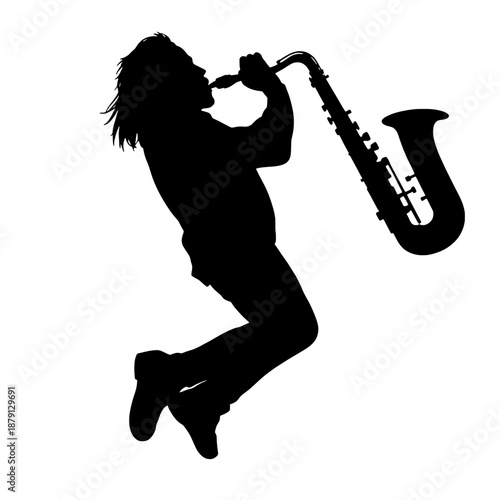 Dynamic Jazz Saxophone Silhouette