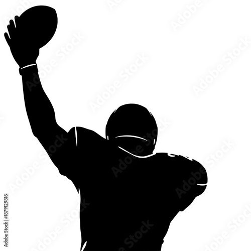 Football Player Celebrating Successful Kick Silhouette