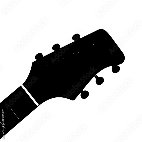 Guitar Headstock Logo Space Silhouette
