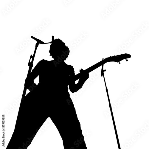 Guitarist Headbanging Low Angle Silhouette
