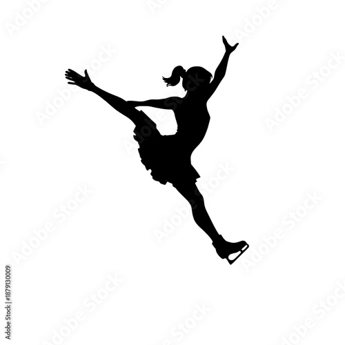 Ice Skater Silhouette Axel Jump