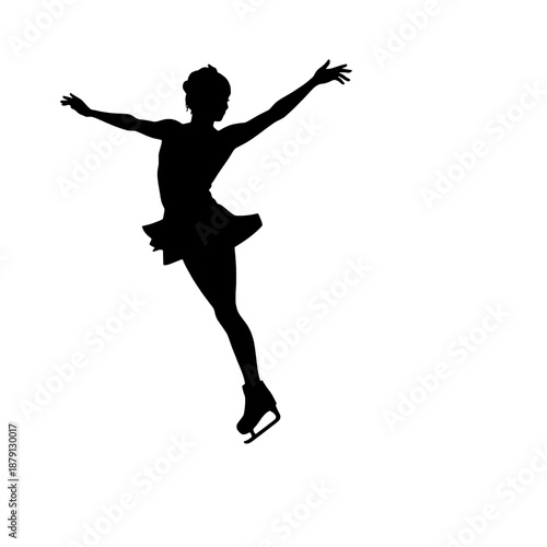 Ice Skater Low Spiral Silhouette