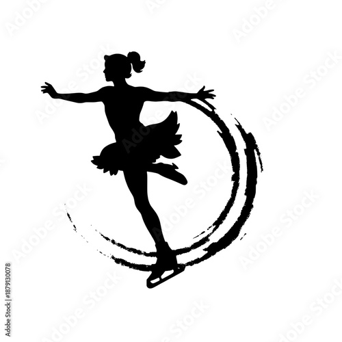 Ice Skater Variation Spiral Silhouette