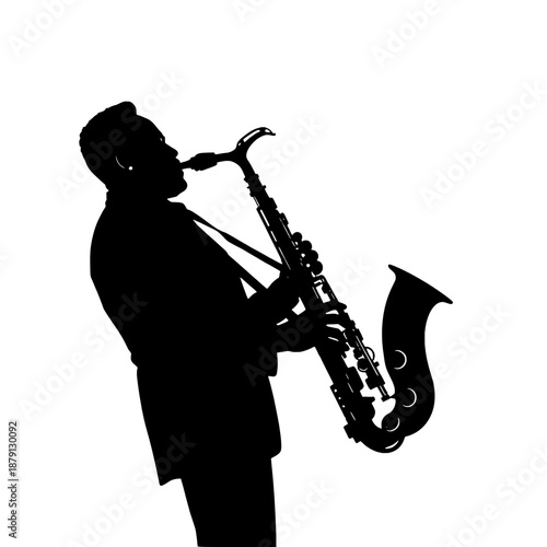 Jazz Saxophone Player Silhouette