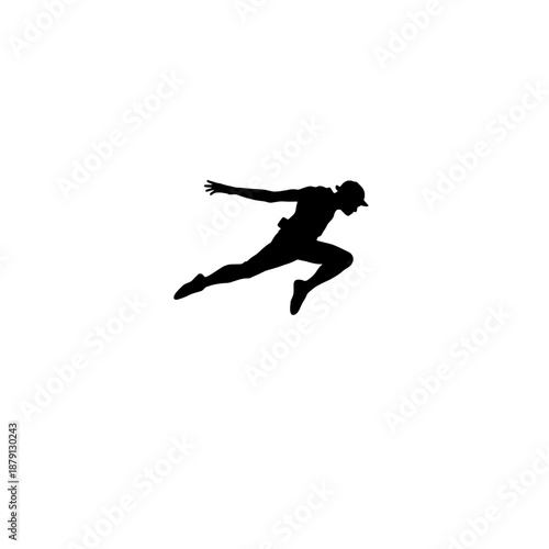 Parkour Acrobatics Silhouette Wall