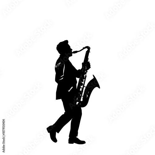 Saxophonist In Action Silhouette