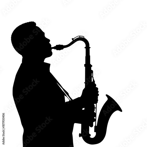 Saxophonist Side View Silhouette