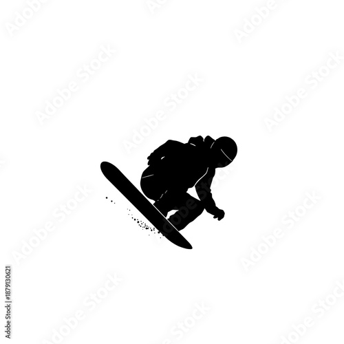 Snowboarder Low Carve Silhouette