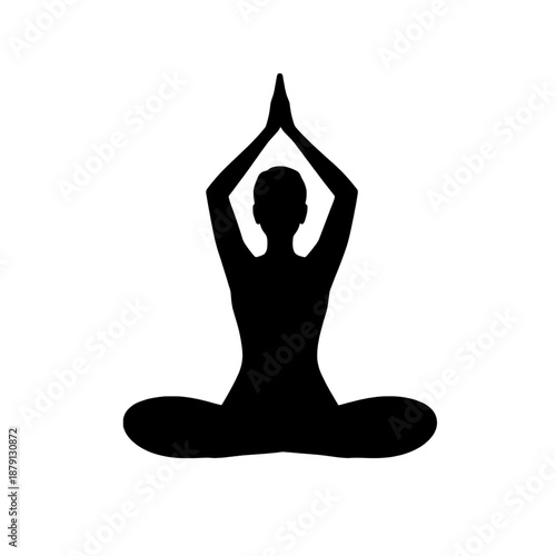 Yoga Practitioner Silhouette, Lotus Pose