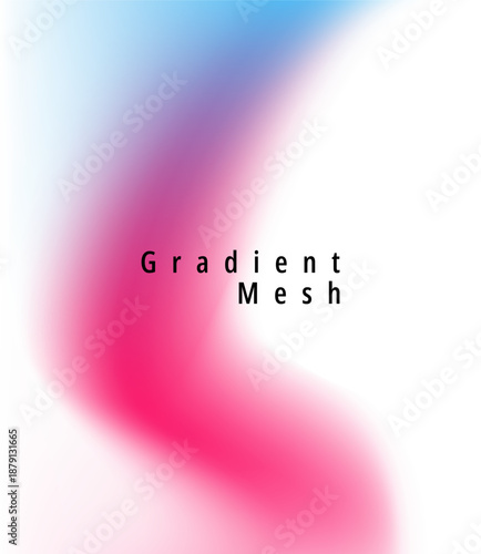 Abstract background showcases a soft flowing gradient blending vibrant pink magenta hues with delicate sky blue tones against a clean white canvas making an excellent visual texture element.