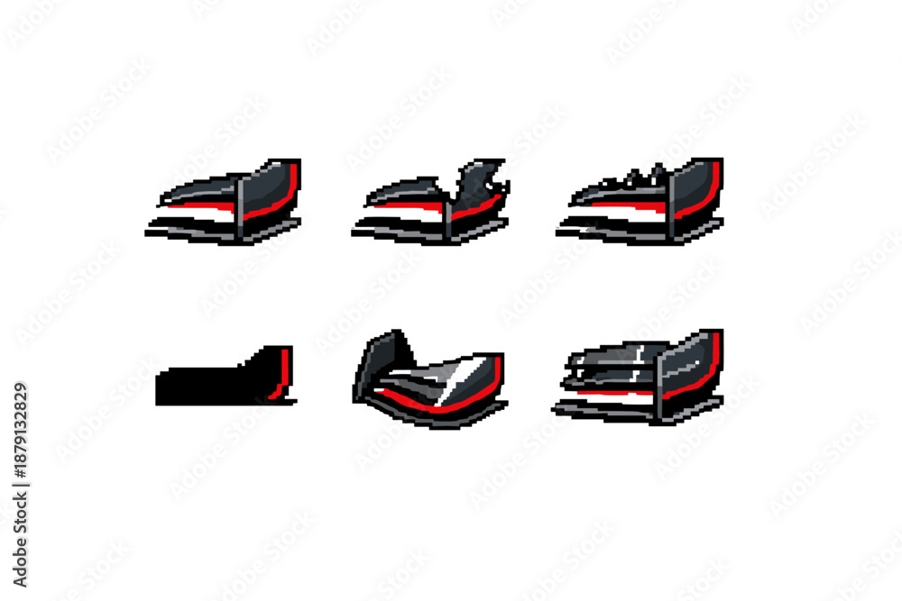 Fototapeta premium Pixel art Formula 1 car front wing endplate sprite sheet