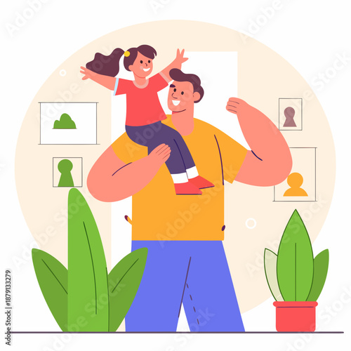 Happy father and daughter enjoying quality time together