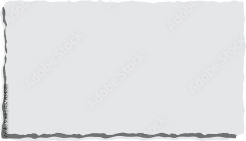 Torn paper edge with rough texture and irregular shape on a plain surface from a close-up view