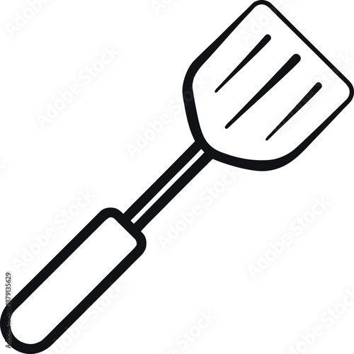 Slotted Blade Spatula Icon for Kitchen Cooking Tools