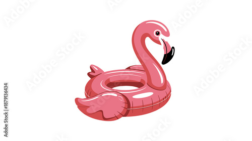 Pink flamingo pool float ready for summer fun.