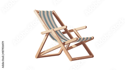 A striped deck chair, a symbol of relaxation.