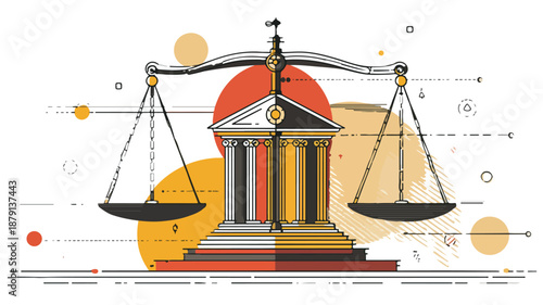 Professional Law Firm Design Concept Vector Art and Illustration