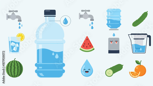 set of cosmetic bottles vector illustration 