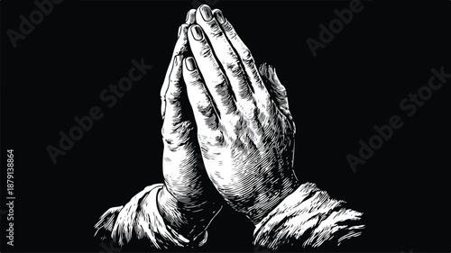 Elegant Prayer Hands Clipart Vector Art and Illustration for Graphic Design Projects