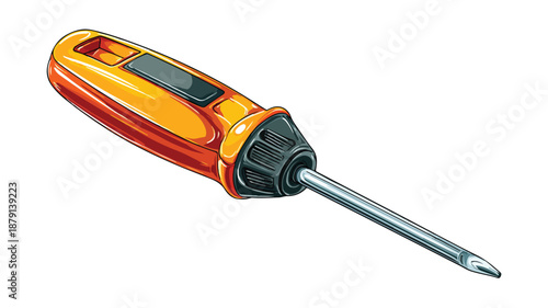 Professional Screwdriver Cartoon Style Vector Illustration for Design Projects