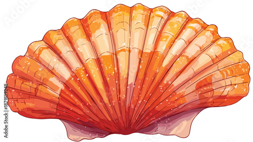 Colorful Seashell Cartoon Vector Illustration for Beach Theme Designs